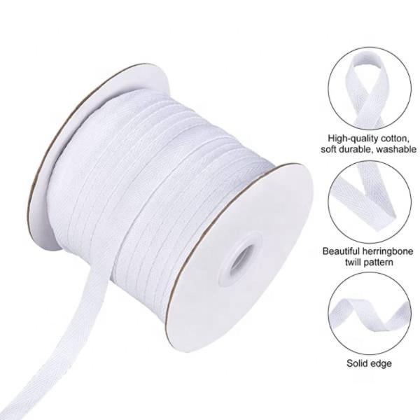 1cm Multi Color Herringbone Tape Ribbons Woven Cotton Webbing For Clothing