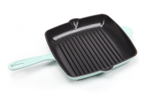 10'' Enameled Cast Iron Grill Pan