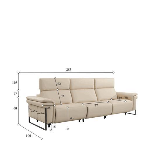 Italian Minimalist First Layer Cowhide Contact Surface Leather Sofa Unique Design Living Room Straight Combination Sofa