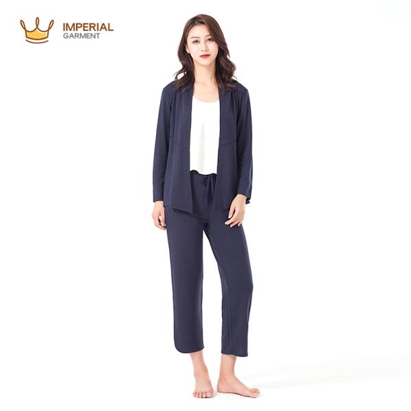 Rayon Polyester Spandex Custom Womens Clothing , Plus Size Ladies Pajamas Sets