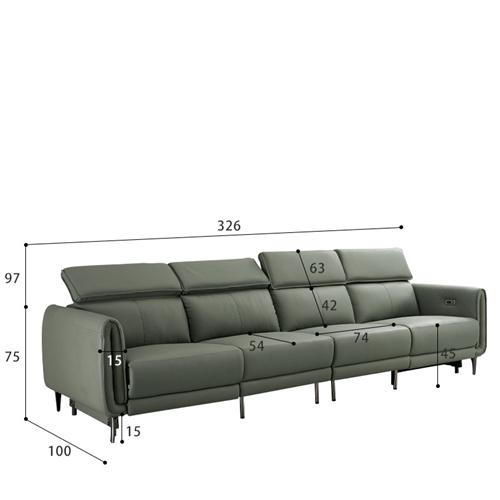 New Three-Seat Leather Sofa Villa Living Room Large-Sized Italian Minimalist Style Functional Sofa Combination