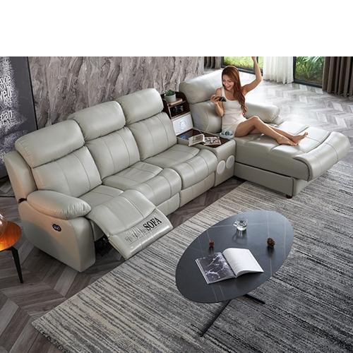 Leather Smart Sofa Capsule Home Theater Living Room Simple L-Shaped Corner Sofa Leather Sofa Combination
