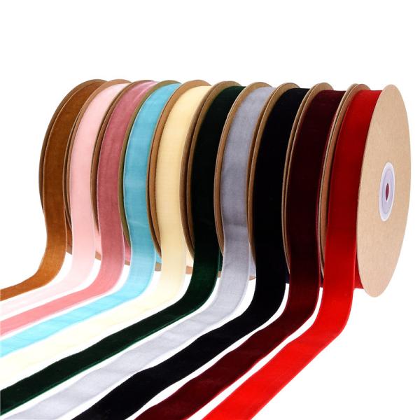 2020 new arrival 25mm wide gift box stretch glitter velvet wired ribbon roll