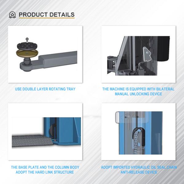 Electronic Car Two Post Lift Hydraulic Automatic Control Garage Lifting Equipment