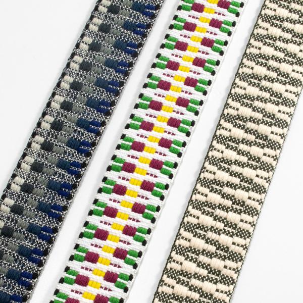 40mm wide colorful polyester cotton jacquard weave webbing canvas belt handbag luggage straps shoes garment