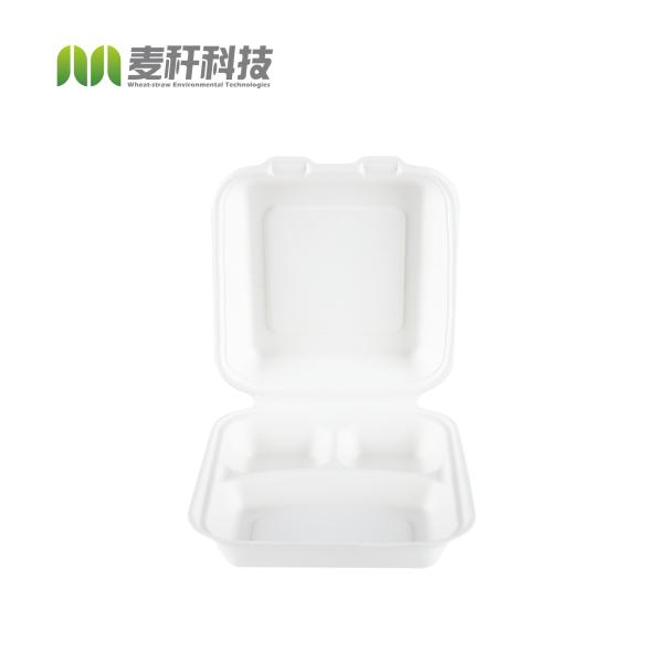 Compostable Tray Bento Clamshell Take Out Containers Lunch Meal Box