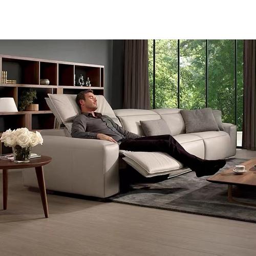 New Italian Minimalist Leather Coffee Table Sofa Combination Electric Smart Home Theater Audio-Visual Room Sofa