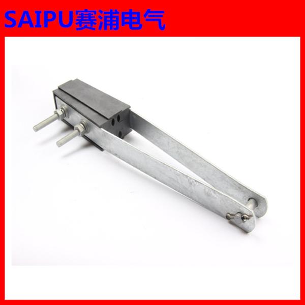 metal tension clamps are used to anchor and tighten LV-ABC lines with insulated neutral messenger