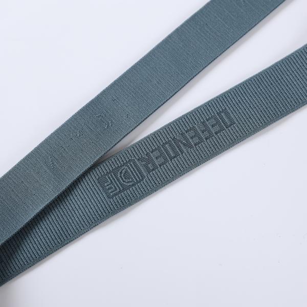 Custom debossed logo elastic waist band jacquard designer printed nylon polyester elastic webbing ribbon for clothing