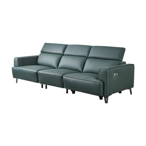 New Italian Style First Layer Cowhide Functional Modern Minimalist Manual Headrest Metal High Leg Leather Sofa