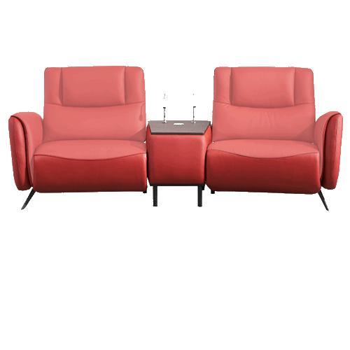 Leather Art Function Sofa Multifunctional Coffee Table Reading Light Italian Minimalist Cinema Sofa