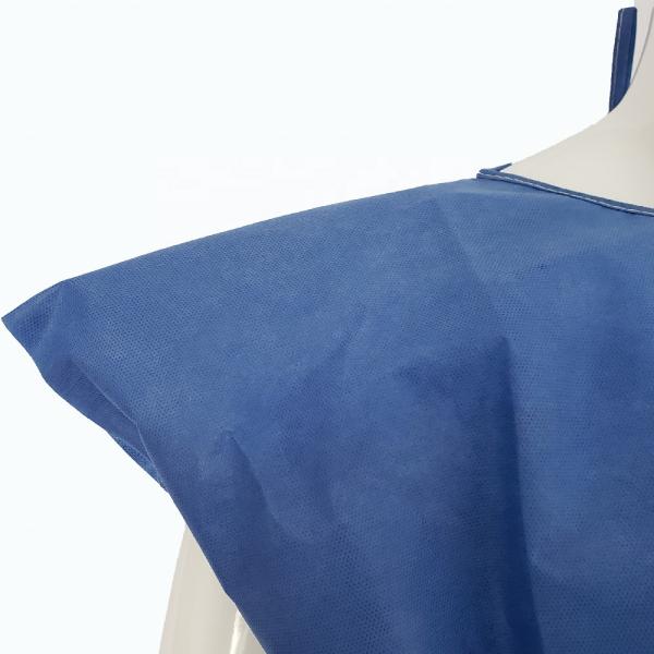 SMS PP Nonwoven Fabric Disposable Patient Gown Eco Friendly Blue Hospital Gown Sterile Reinforced
