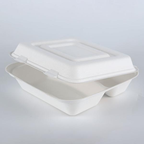 Lunch Box Disposable Sugarcane Pulp * 9 3-grid 100% Sugarcane Bagasse Hotel Restaurant Home Other Dinnerware 470*237*54.5 B032
