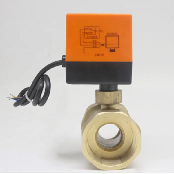 Air Conditioning Floor Heating Parts Electric Two Way Motorized Ball Valve Three Wire Two Control One Control