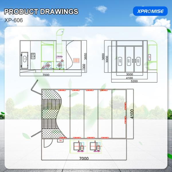 Economy 3 Phase Auto Spray Booth Car Spray Room Auto Baking Booth