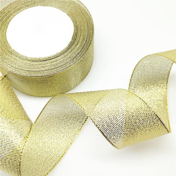 1'' 2'' 3 inch luxury Metallic yarn ribbon for wedding party decoration glitter band