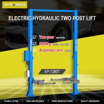 8000kg Cheap 2 Post Car Lift Hydraulic Auto Car Hoist 5850mm Height