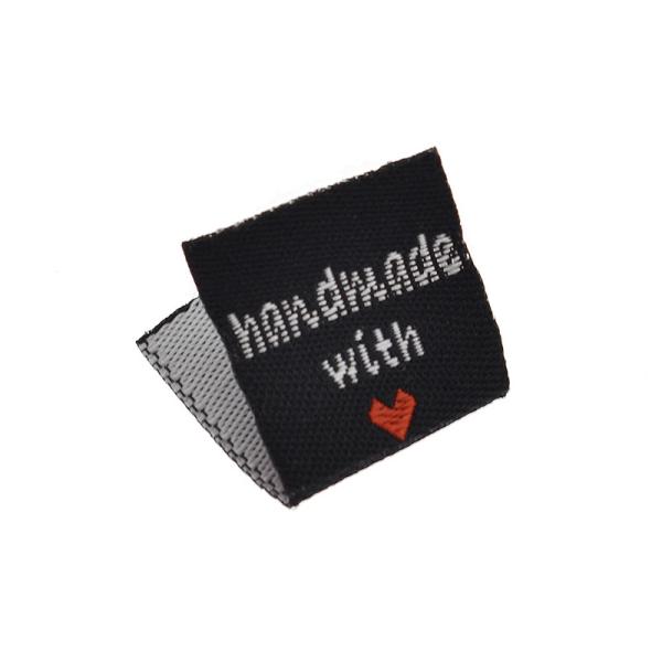 High Quality Custom Woven Labels For Clothing Black Satin Damask Cheap