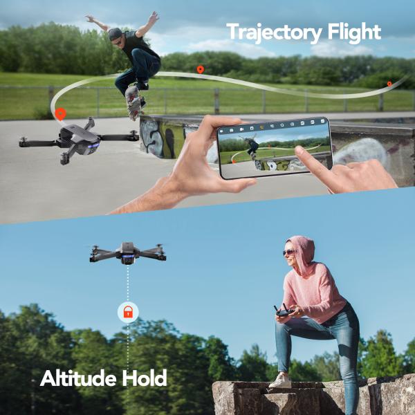P4 Foldable RC Drone with FPV 1080P HD Camera and Dual Batteries