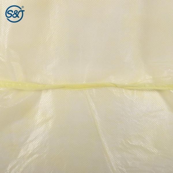 Patient SMS Fabric Blue Isolation Gown Yellow AAMI Level 2 Surgical Gown