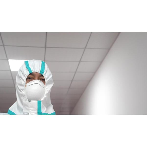 S&J White working protective hooded coverall SMS nonwoven disposable waterproof coverall