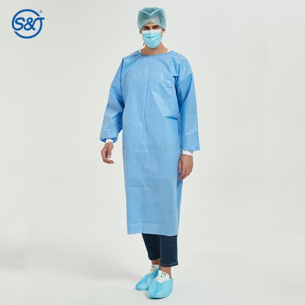 Disposable Reinforced Ultrasonic Sewing SMS Waterproof Uniform Long-sleeved Medical Clothing Non Woven Level 4 Surgical Gown CE