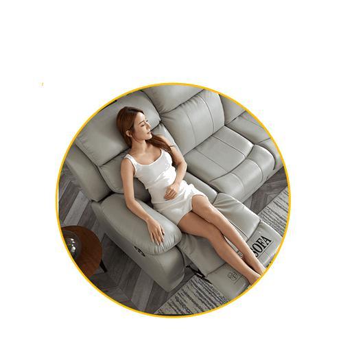 Leather Smart Sofa Capsule Home Theater Living Room Simple L-Shaped Corner Sofa Leather Sofa Combination