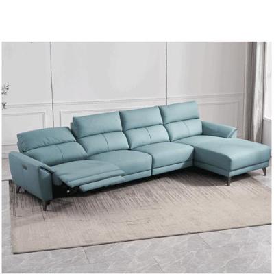New First Layer Cowhide Functional L-Shaped Chaise Longue Modern Minimalist Doll Cotton Leather Sofa