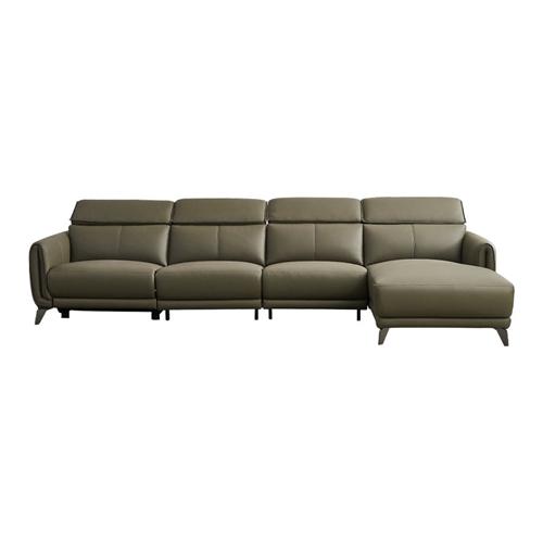 Italian Minimalist Chaise Longue Leather Sofa Side Carrying Usb Electric Button L-Shaped Chaise Longue Function Sofa