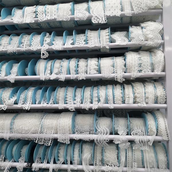 Factory Embroidery Lace Fabric Polyester White Embroidery Lace Trim For Dress
