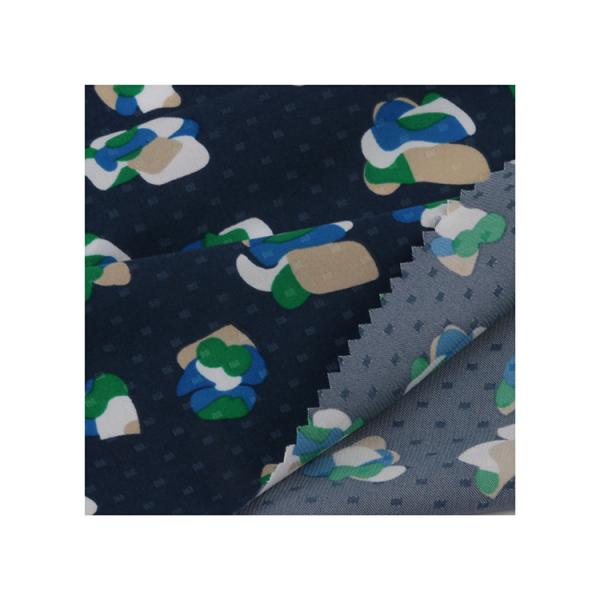 Wholesale Recycled Poly Island Dot Jacquard Imitation Silk Fabric 100% Rpet Fabric