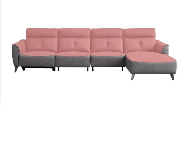 New Italian Minimalist Leather Leather Art Functional Sofa Fashion L-Shaped Chaise Longue Sofa