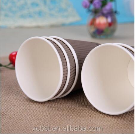 9oz 260ml Kraft Triple Insulated Ripple Wall Paper Cup For Hot Drink