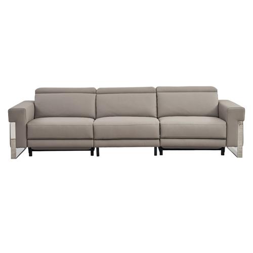 New Leather Art Functional Sofa Metal Frame Modern Minimalist Usb Leather Electric Sofa In-Line Combination
