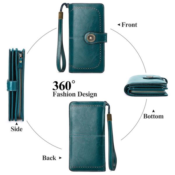 Rfid Anti-magnetic Wallet Women's Korean Version Women's Wallet Leather Wallet Wallet Large Capacity Clutch Bag