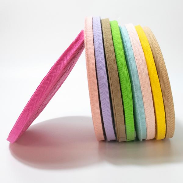 Eco-friendly 10mm 20mm flat twill herringbone cotton tape webbing for Bag Clothes Home Textile