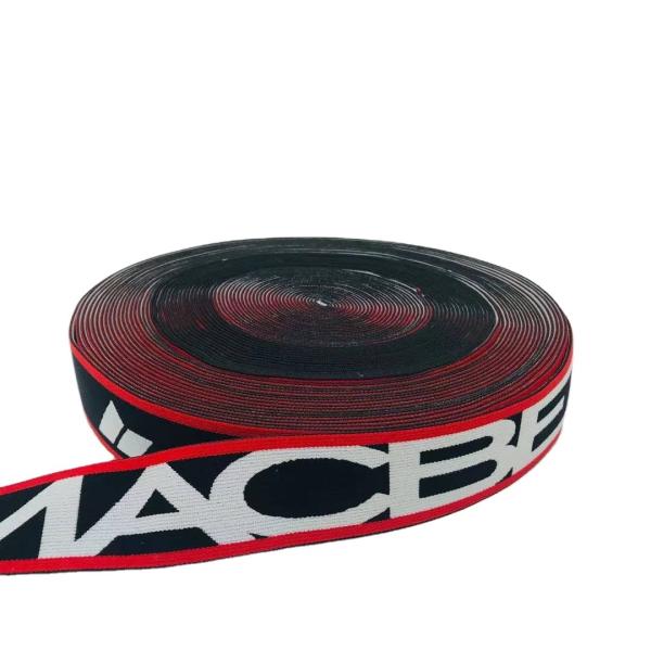 Hot Sale Woven Jacquard Elastic Webbing Band Custom Width Nylon Shoulder Strap Jacquard Strap webbing with Custom Logo