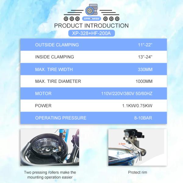 Hot Selling Tyre Changer Machine Repair Automatic 1.1KW / 0.75KW
