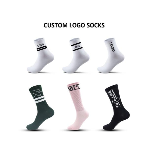 Custom design athletic crew men kids sports grip team socks print sports crew custom logo cotton badminton tube socks