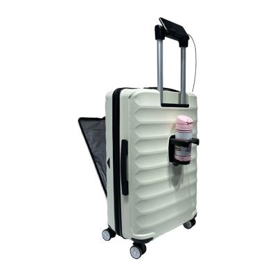 24 Inches Hot Sale Travel Luggage With Cup Holder Aluminum Multifunctional Suitcase With USB Port