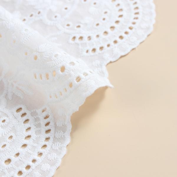 Polyester Embroidery Lace Fabric White Embroidery Lace Trim For Dress