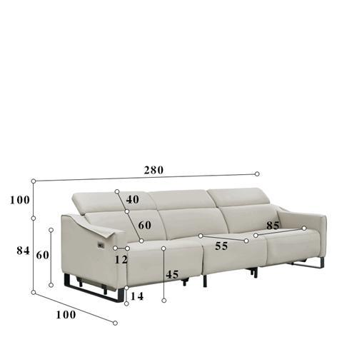 Modern Minimalist First Layer Cowhide Living Room Sofa Armrest Creative Design Leather Functional Sofa