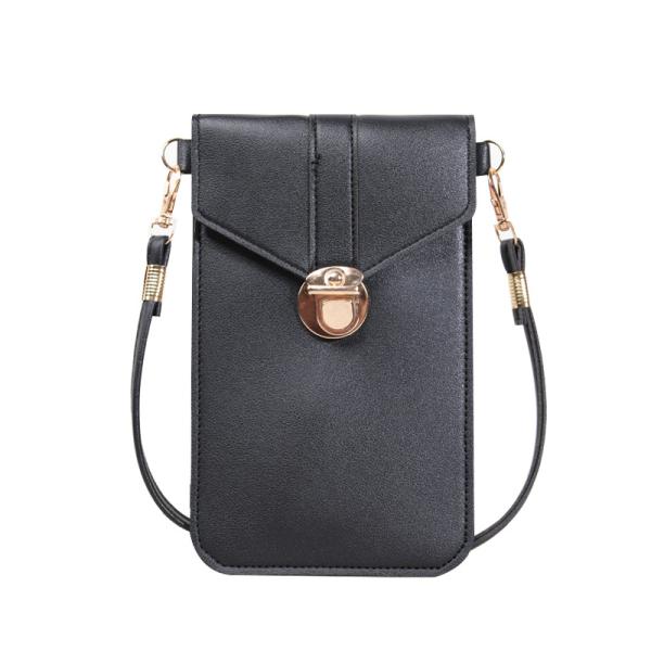 Mobile Phone Wallet Women's Tide Lock Messenger Pu Leather Women's Touch Screen Retro Student Buckle Small Wallet