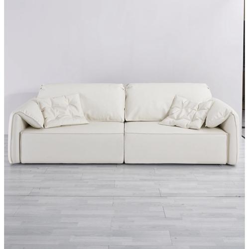 New Modern Minimalist Elephant Ear Sofa Leather Nordic Living Room Straight Row Smart Sofa