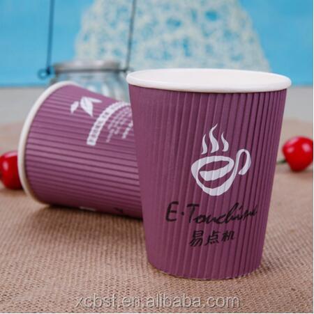 7oz 200ml Disposable Costa Coffee Ripple Wall Paper Cup High Quality
