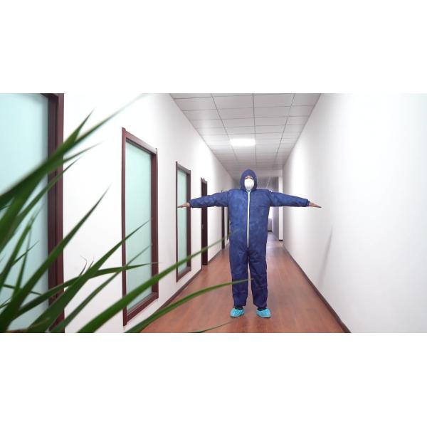 PE PP SMS Microporous Disposable Protective Suit OEM Royal Blue Coverall