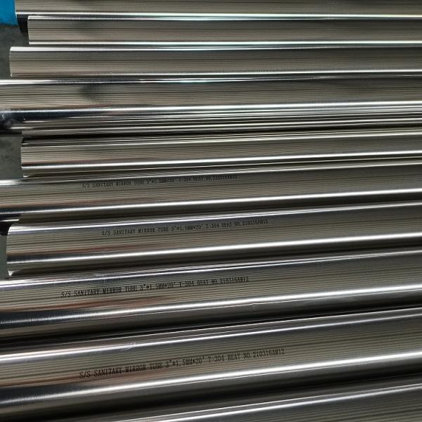 Mirror Polish 304 Stainless Steel Dairy Pipe Astm / Din / Jis / Gost
