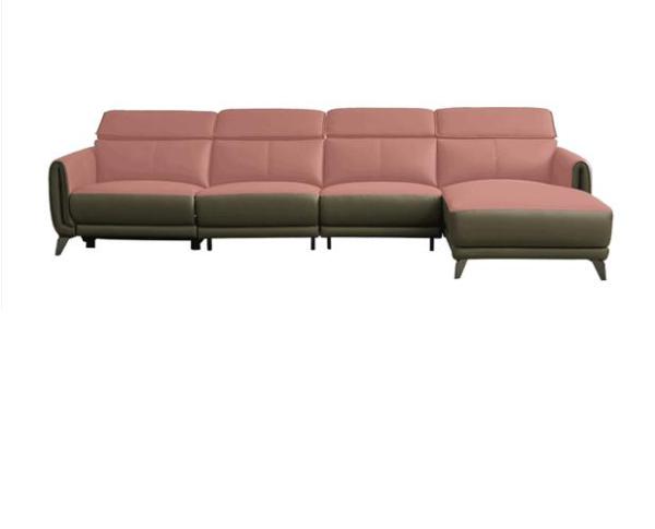 Italian Minimalist Chaise Longue Leather Sofa Side Carrying Usb Electric Button L-Shaped Chaise Longue Function Sofa