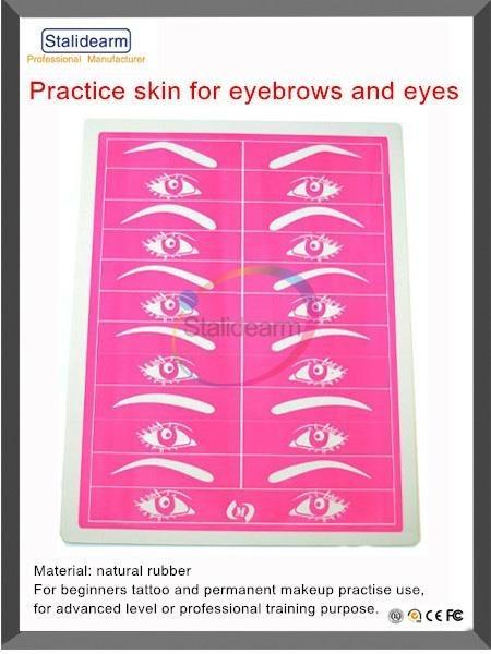 Natural Rubber Practice Skin Two Sided 150*200*15mm For Eyebrows And Eyes