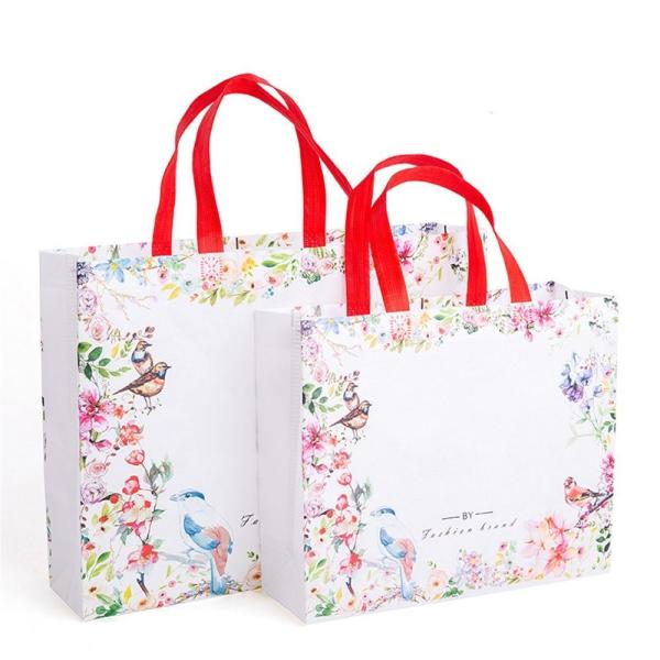 Biodegradable Eco Friendly Non Woven Bags , Laminated Tote Non Woven Handle Bag